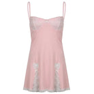 Pastel Lace Babydoll Dress with Silk Ribbons and Lace Accents - sleepwear