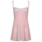 Pastel Lace Babydoll Dress with Silk Ribbons and Lace Accents - sleepwear