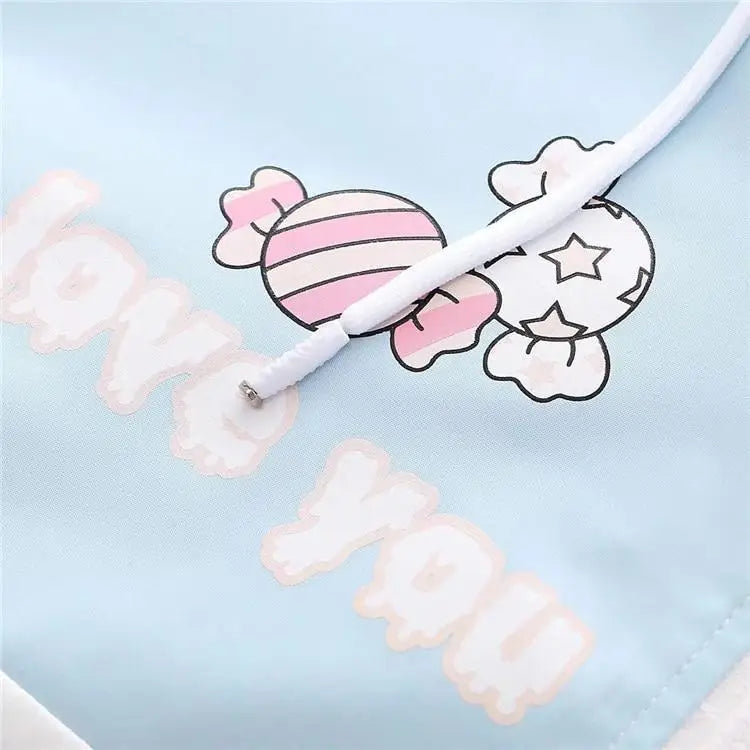 Pastel Love You Windbreaker Coat Inspired by Fairy Kei Fashion - coat