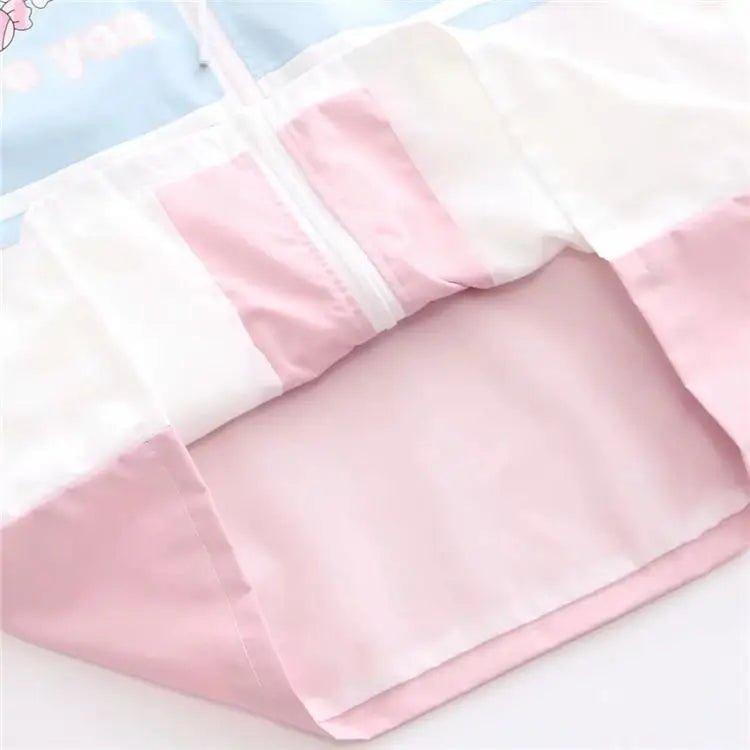 Pastel Love You Windbreaker Coat Inspired by Fairy Kei Fashion - Cosparty