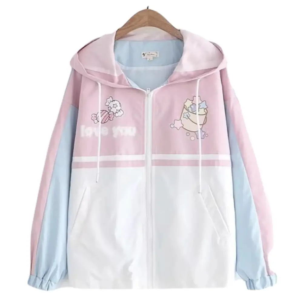 Love You Little One Windbreaker - Pink / L - coat