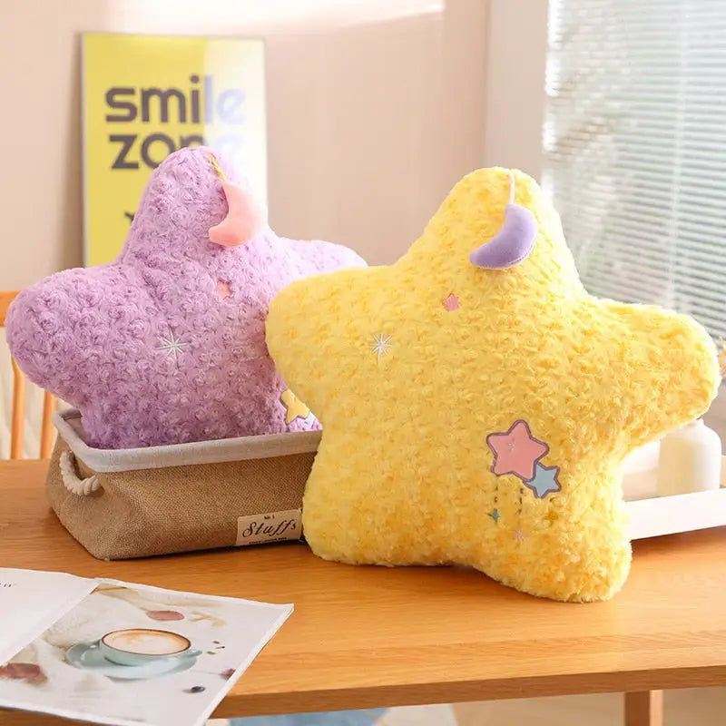 Pastel Magic Moon and Star Pillow for Dreamy Comfort - pillow