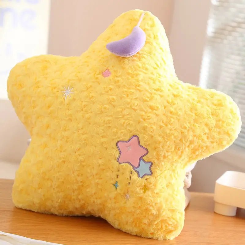 Pastel Magic Moon and Star Pillow for Dreamy Comfort - Cosparty