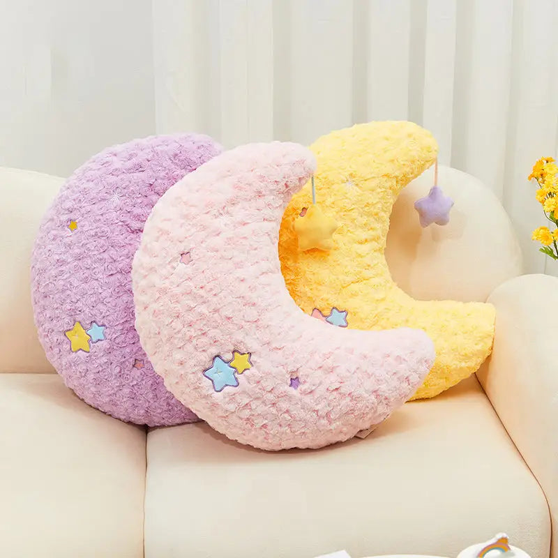 Pastel Magic Moon and Star Pillow for Dreamy Comfort - pillow