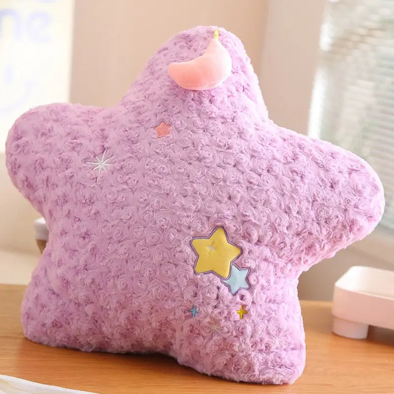 Pastel Magic Moon and Star Pillow for Dreamy Comfort - Purple Star - pillow