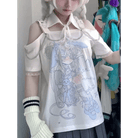 Pastel Menhera Off The Shoulder Tee for Kawaii Anime Lovers - Cosparty