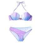 Pastel Mermaid Shell Bikini Set with Versatile Strap and Brief Styles - Cosparty