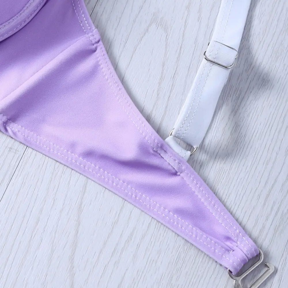 Pastel Mermaid Shell Bikini Set with Versatile Strap and Brief Styles - Cosparty