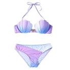 Pastel Mermaid Shell Bikini Set with Versatile Strap and Brief Styles - Style 1 x A / S - swimwear