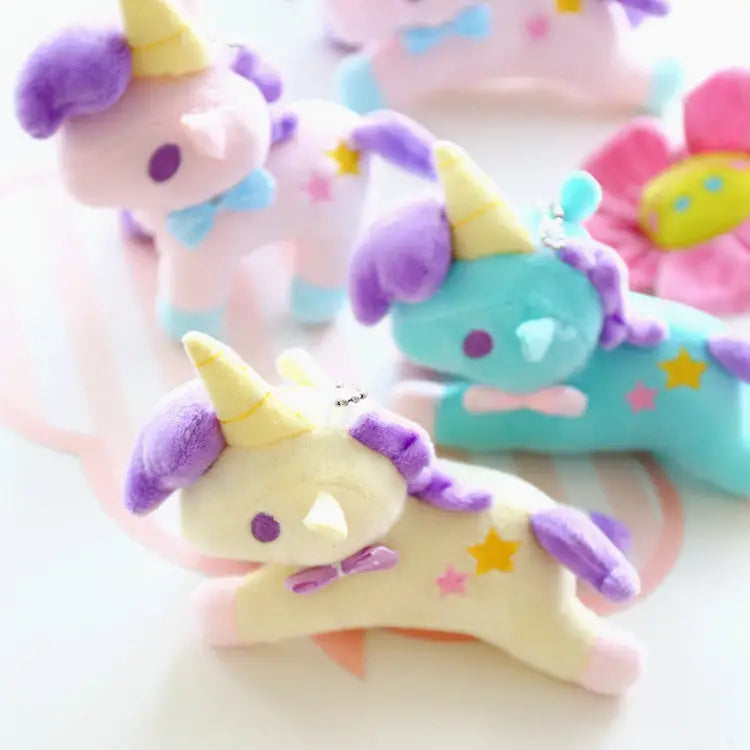 Pastel Miniature Unicorn Plush Keychain and Phone Strap - Plush