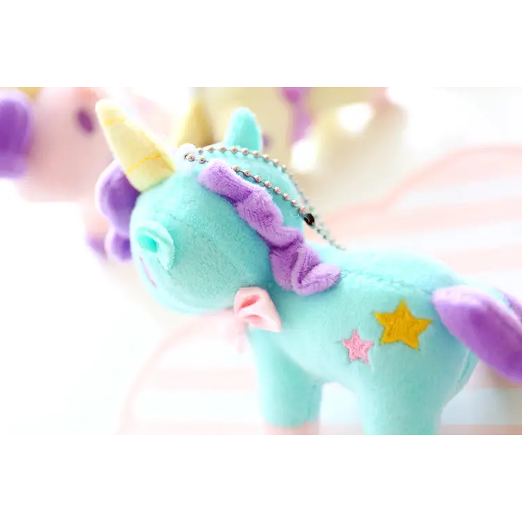 Pastel Miniature Unicorn Plush Keychain and Phone Strap - Plush