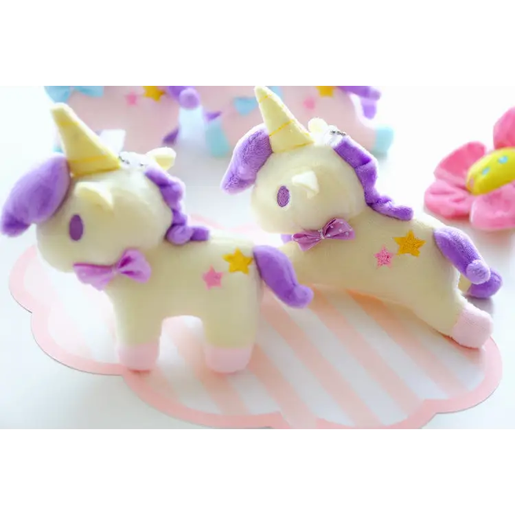 Pastel Miniature Unicorn Plush Keychain and Phone Strap - Plush