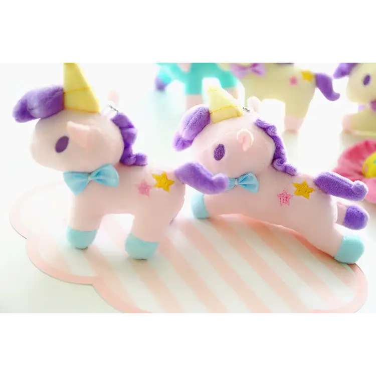 Pastel Miniature Unicorn Plush Keychain and Phone Strap - Plush