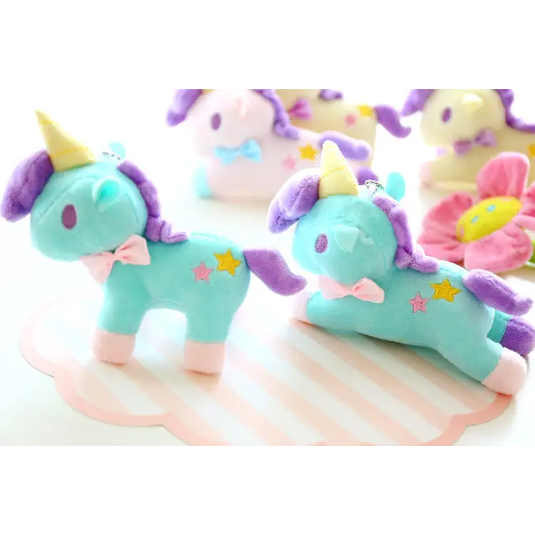 Pastel Miniature Unicorn Plush Keychain and Phone Strap - Plush