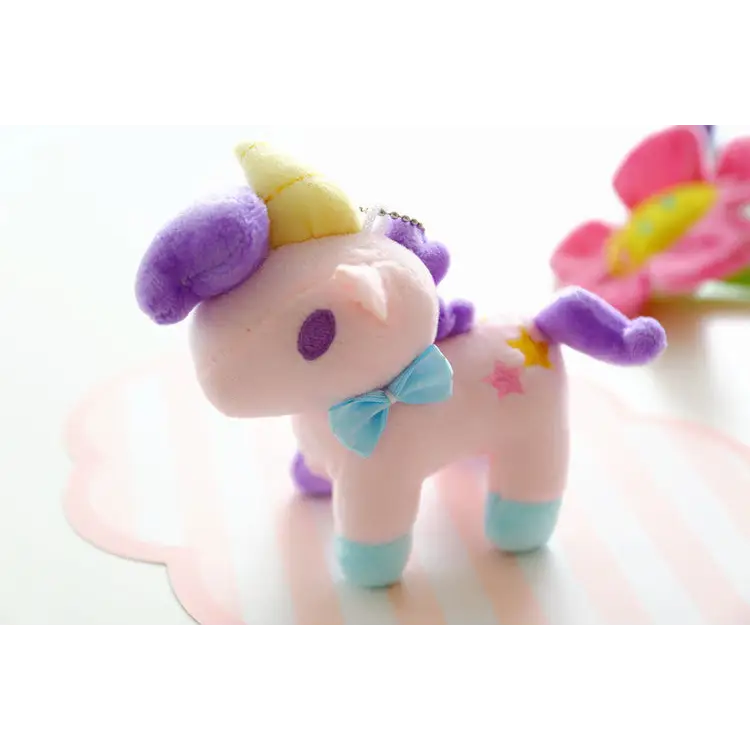 Pastel Miniature Unicorn Plush Keychain and Phone Strap - Plush