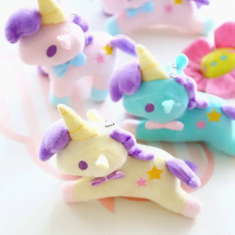 Pastel Miniature Unicorn Plush Keychain and Phone Strap - Cosparty