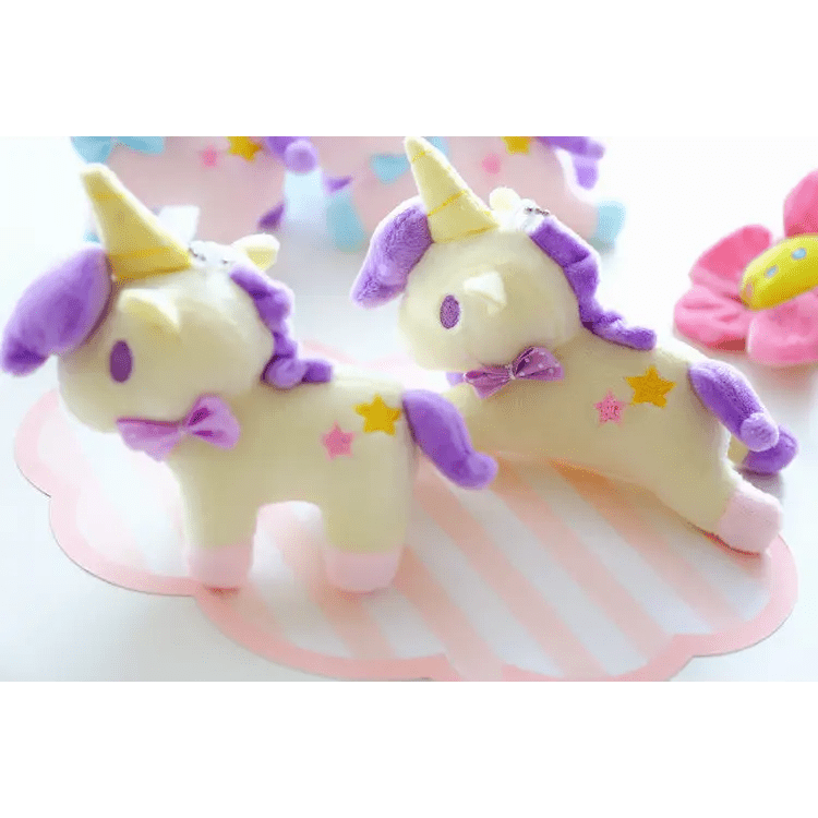Pastel Miniature Unicorn Plush Keychain and Phone Strap - Cosparty