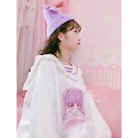 Pastel Otaku Anime Girl Collared Sweater in Pink and Purple - sweater