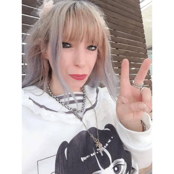 Pastel Otaku Anime Girl Collared Sweater in Pink and Purple - Cosparty