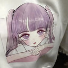 Pastel Otaku Anime Girl Collared Sweater in Pink and Purple - sweater