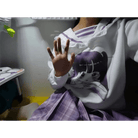 Pastel Otaku Anime Girl Collared Sweater in Pink and Purple - Cosparty