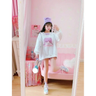 Pastel Otaku Anime Girl Collared Sweater in Pink and Purple - sweater