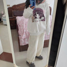 Pastel Otaku Anime Girl Collared Sweater in Pink and Purple - Cosparty