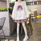 Pastel Otaku Anime Girl Collared Sweater in Pink and Purple - sweater