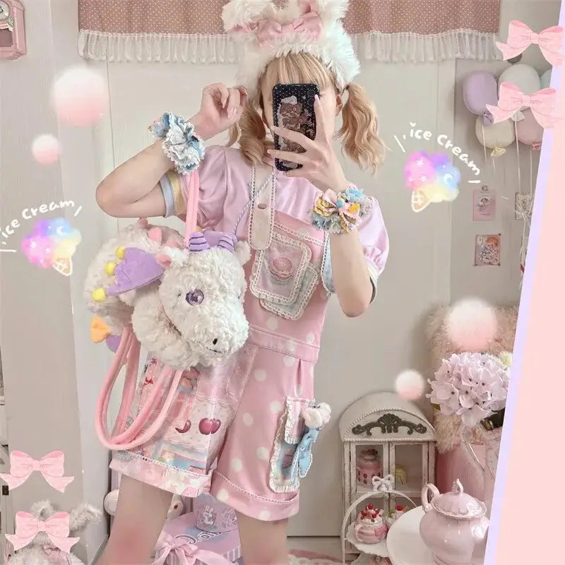 Pastel Party Dragon Plush Handbag for Kawaii Fashion Enthusiasts - bag