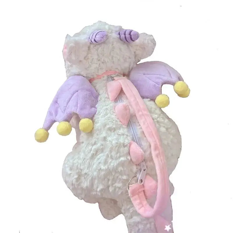 Pastel Party Dragon Plush Handbag for Kawaii Fashion Enthusiasts - bag