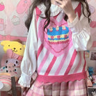 Pastel Party - Kei Birthday Cake Knit Vest for Sweet Celebrations - Cosparty