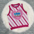 Pastel Party-Kei Birthday Cake Knit Vest for Sweet Celebrations - vest