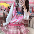 Pastel Party-Kei Birthday Cake Knit Vest for Sweet Celebrations - vest