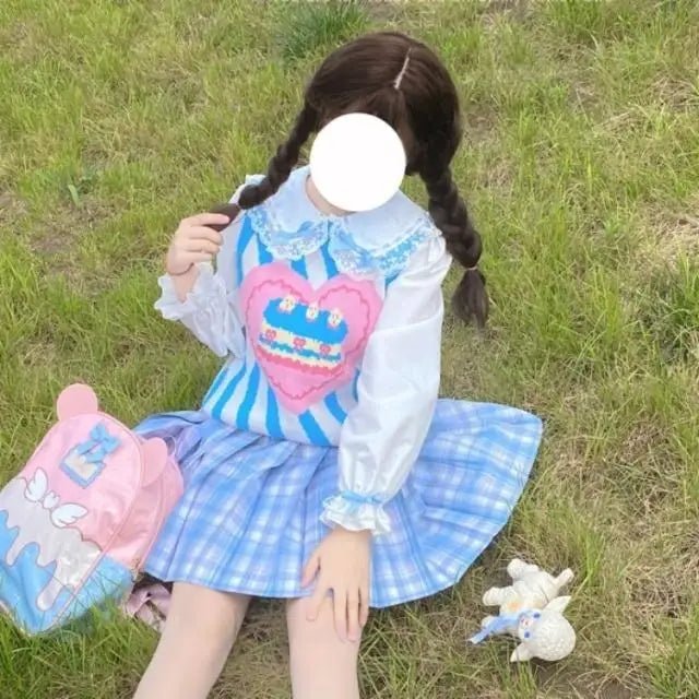 Pastel Party - Kei Birthday Cake Knit Vest for Sweet Celebrations - Cosparty