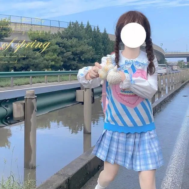 Pastel Party - Kei Birthday Cake Knit Vest for Sweet Celebrations - Cosparty