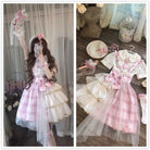 Pastel Patchwork Cherry Blossom Lolita Dress for Kawaii Princesses - Cosparty