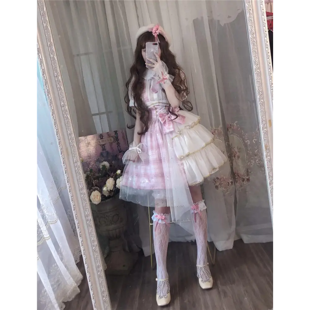 Pastel Patchwork Cherry Blossom Lolita Dress for Kawaii Princesses - dress