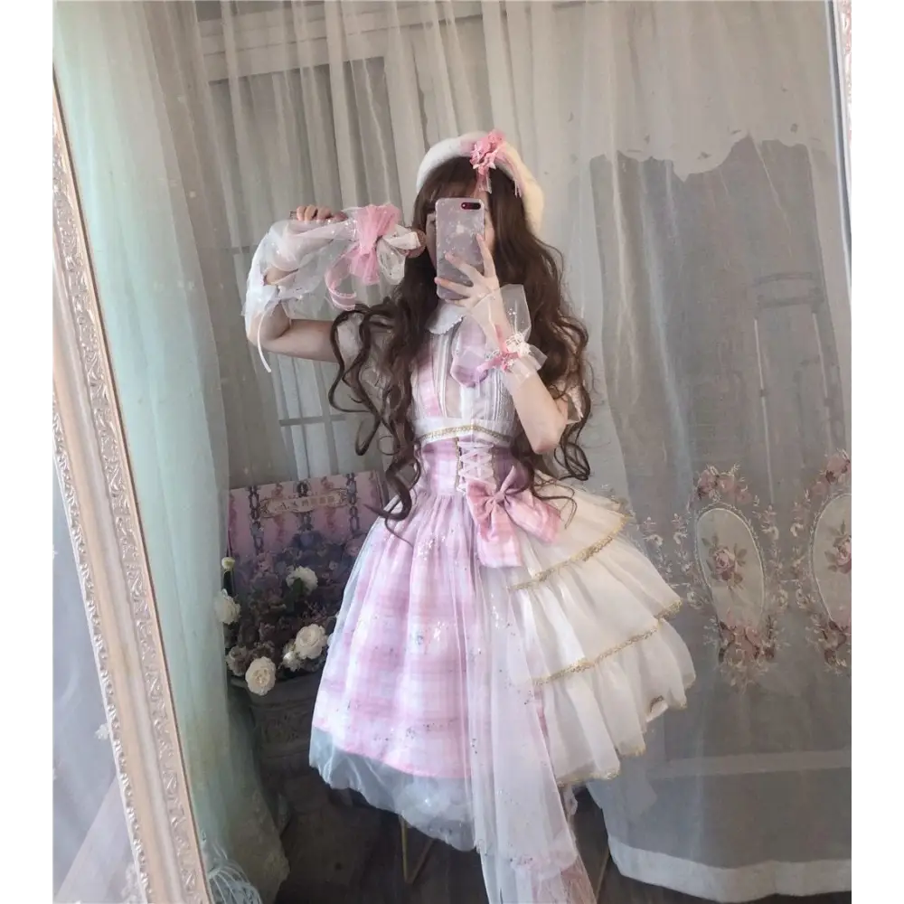 Pastel Patchwork Cherry Blossom Lolita Dress for Kawaii Princesses - dress