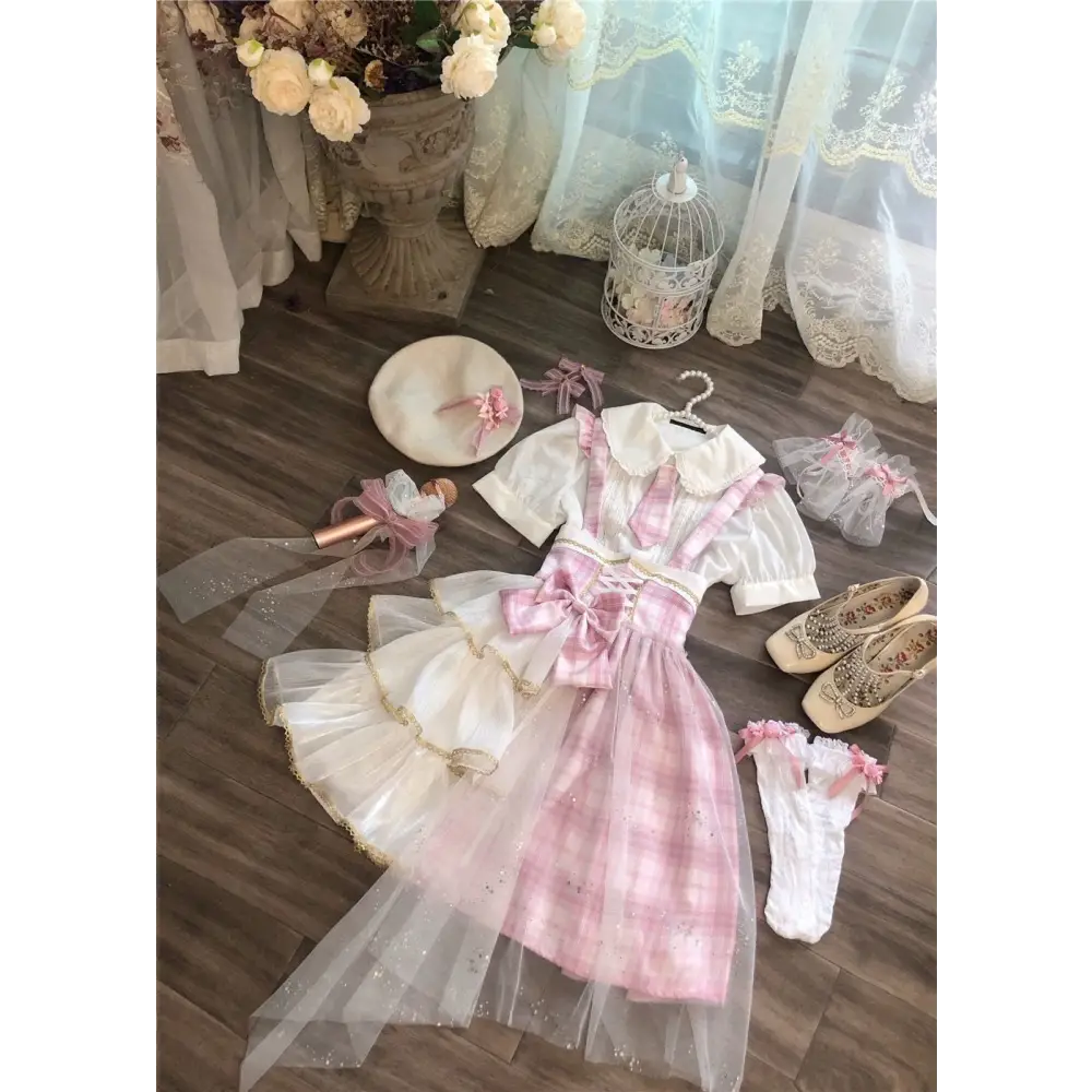 Pastel Patchwork Cherry Blossom Lolita Dress for Kawaii Princesses - dress