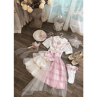 Pastel Patchwork Cherry Blossom Lolita Dress for Kawaii Princesses - Cosparty