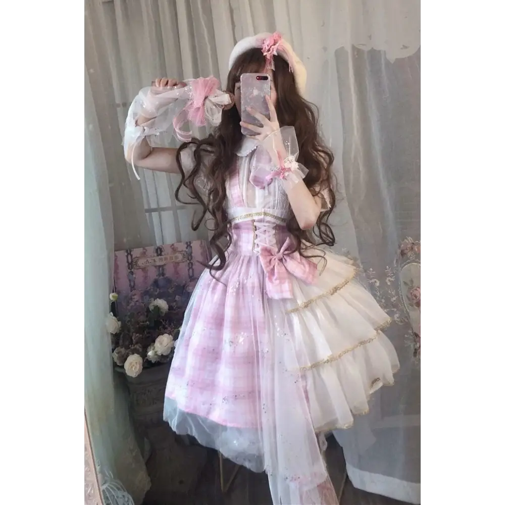 Pastel Patchwork Cherry Blossom Lolita Dress for Kawaii Princesses - dress