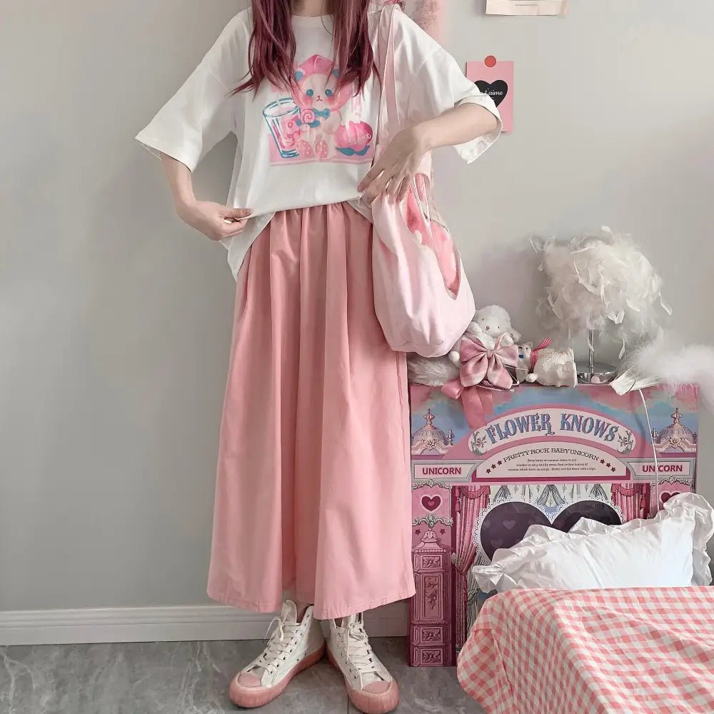 Pastel Peach Bear Tee Inspired by Kawaii Fashion and Anime - Cosparty