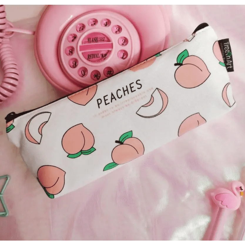 Pastel Peach Cosmetic and Pencil Bags - Cosparty