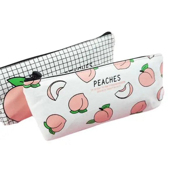 Pastel Peach Cosmetic and Pencil Bags - bags