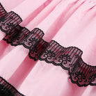 Pastel Pink and Jet Black Layered Ruffle Skirt - Cosparty