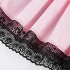 Pastel Pink and Jet Black Layered Ruffle Skirt - Cosparty