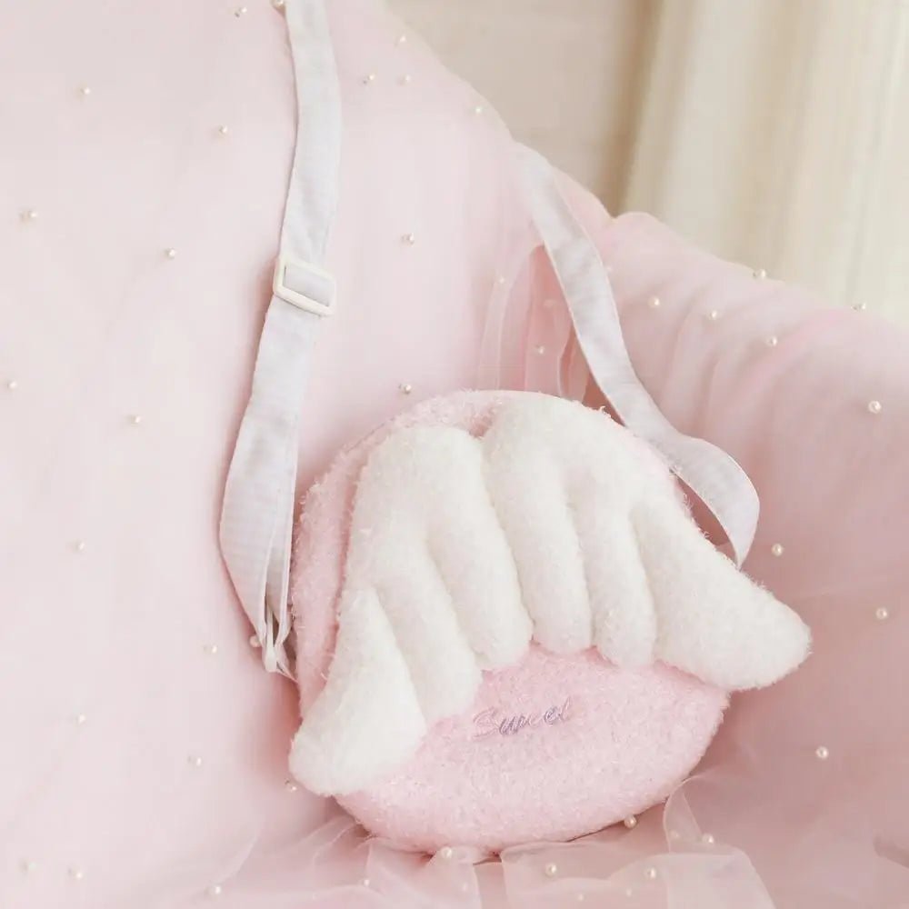 Pastel Pink Angel Plush Backpack Style for Kawaii Storage Needs - Cosparty