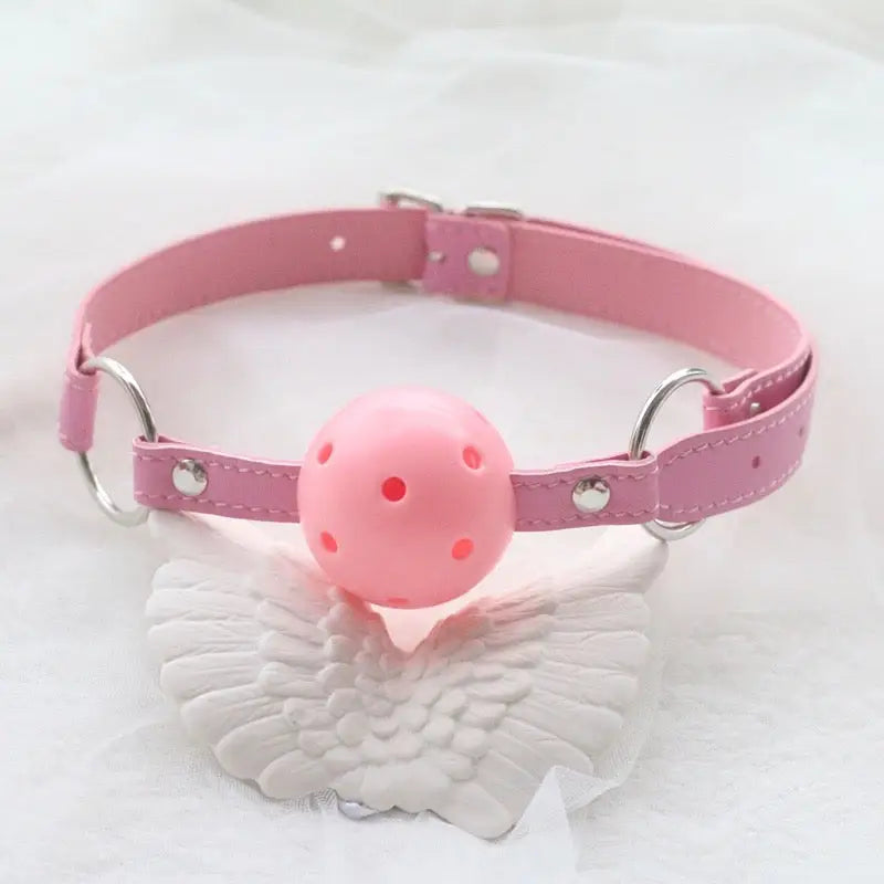 Pastel Pink Ball Style Gag in Vegan and Non-Toxic Materials - Pink Ball Gag - gag