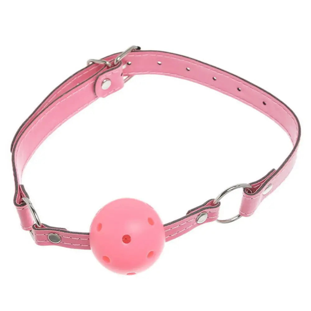 Pastel Pink Ball Style Gag in Vegan and Non-Toxic Materials - gag