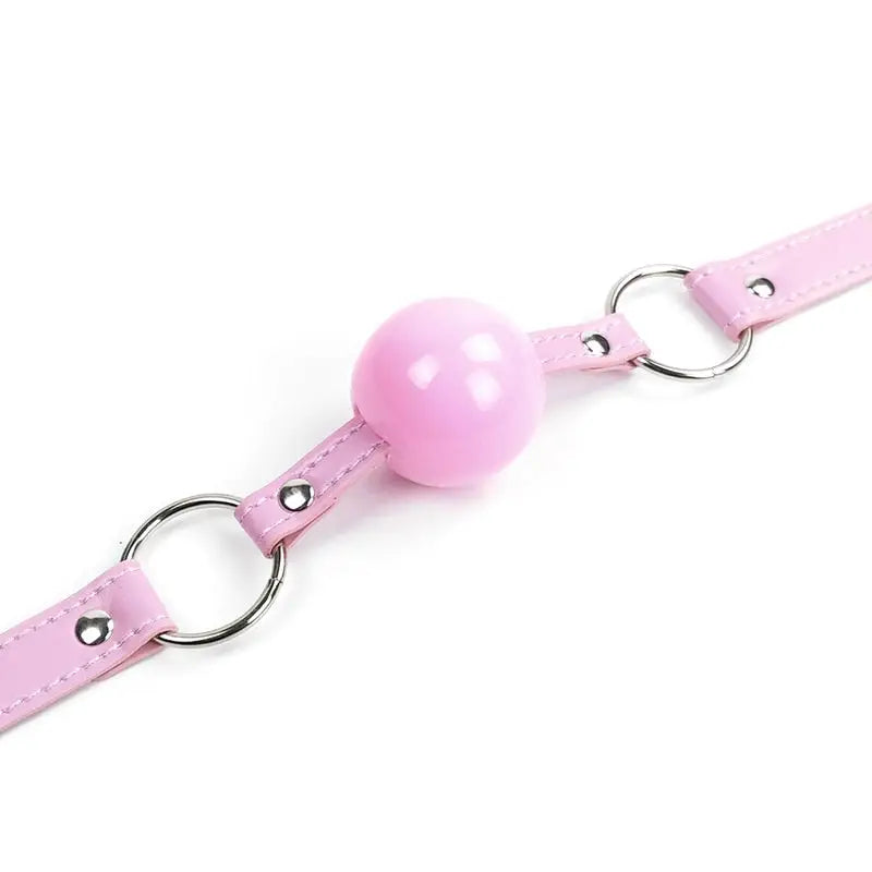 Pastel Pink Ball Style Gag in Vegan and Non-Toxic Materials - gag